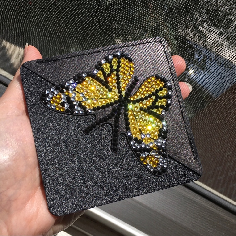 Diamond Art Butterfly Corner Bookmark, Colorful, Sparkly (YELLOW/BLACK)
